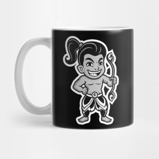 Cute Little Tribal Art Warrior Archer Mug